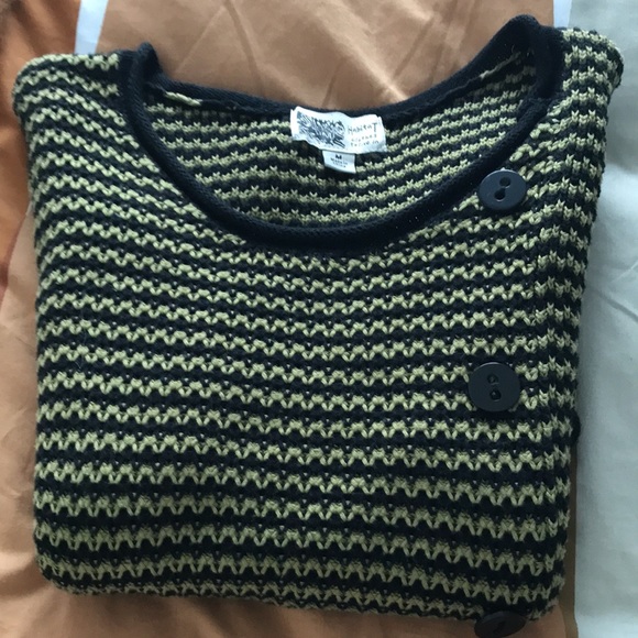 Olive green and black striped cotton Habitat sweater - Picture 11 of 12
